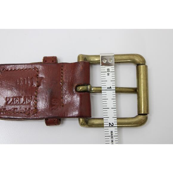 Vintage Zele Belt SM 28 Saddle Brown Thick Hand Braided Basketweave Leather - Picture 8 of 13